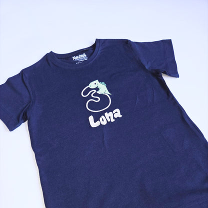 Personalisiertes Geburtstags T-Shirt Dino/Einhorn